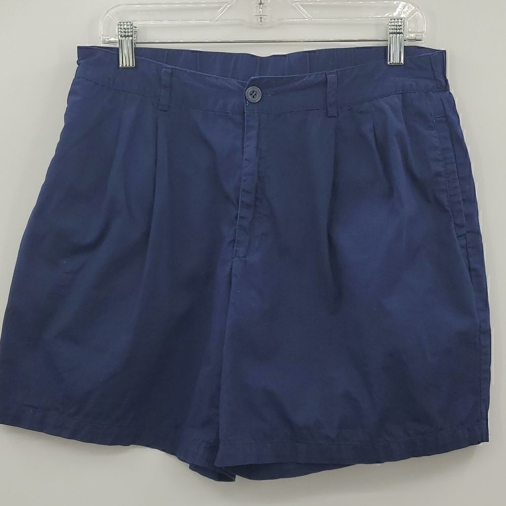 BangBang Relaxed Fit Pleated Shorts Navy Blue